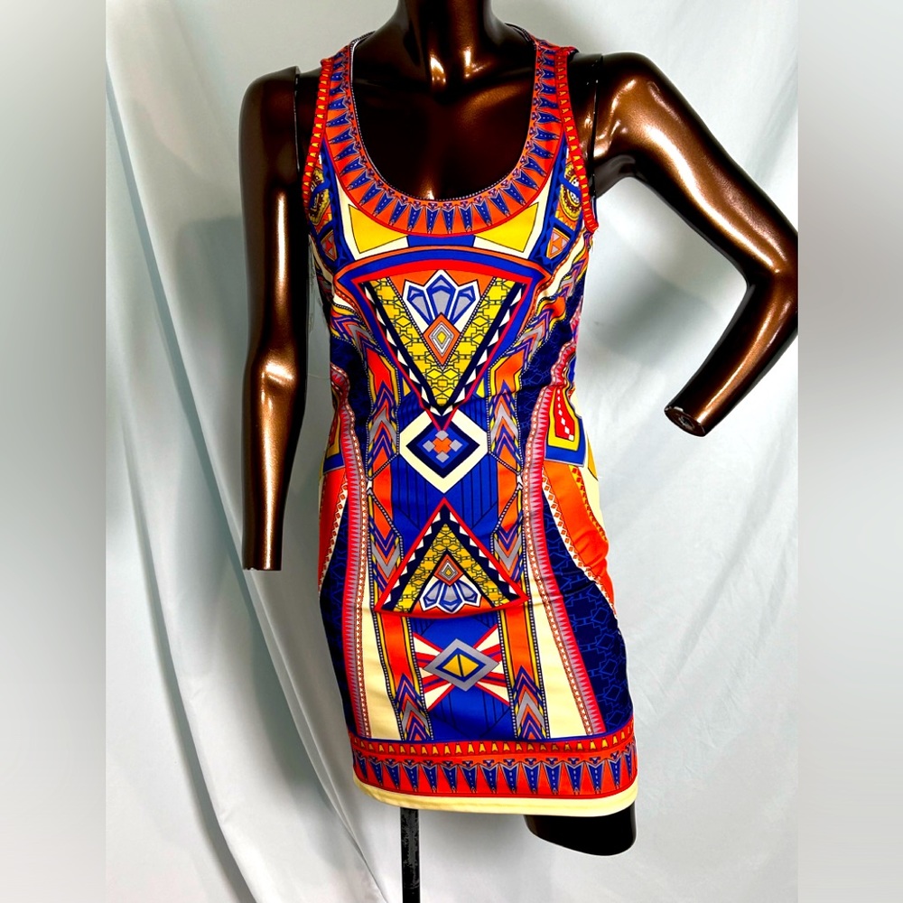 Flying Tomato Aztec printed sleeveless dress - Small